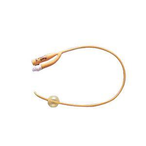 Image of pureGold Coude/Tiemann 2-Way Latex Foley Catheter 14 Fr 30 cc