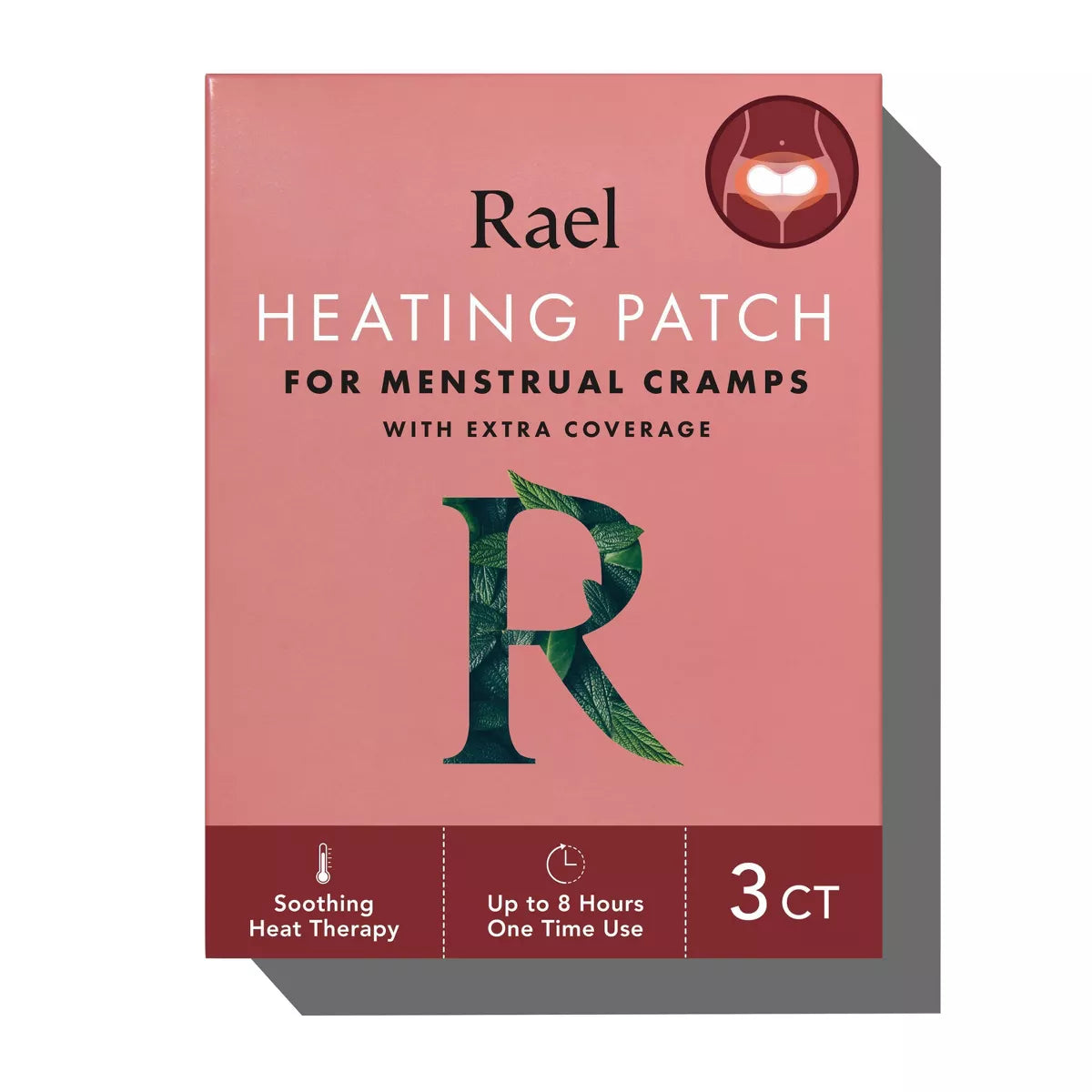 Image of Rael Heating Patch for Menstrual Cramps with Extra Coverage