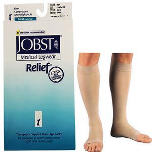 Image of Relief Knee-High with Silicone Band, 20-30, Medium, Open, Beige