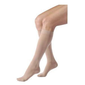 Image of Relief Knee-High with Silicone Band, 20-30 mmHg, Large, Full Calf, Closed, Beige