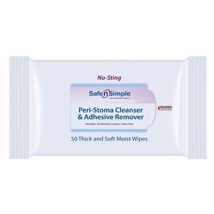 Image of Safe N Simple Peri-Stoma Cleanser and Adhesive Remover No Sting Wipe