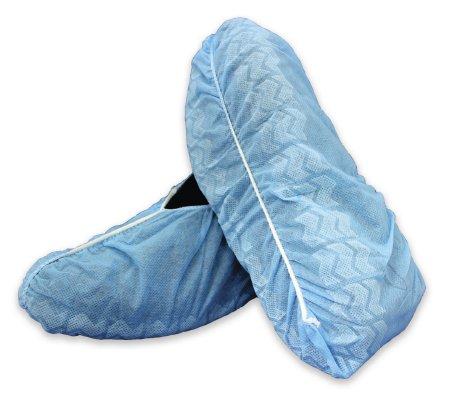 Image of Shoe Cover One Size Fits Most, Shoe High, Non-skid Sole, Blue, Non-Sterile