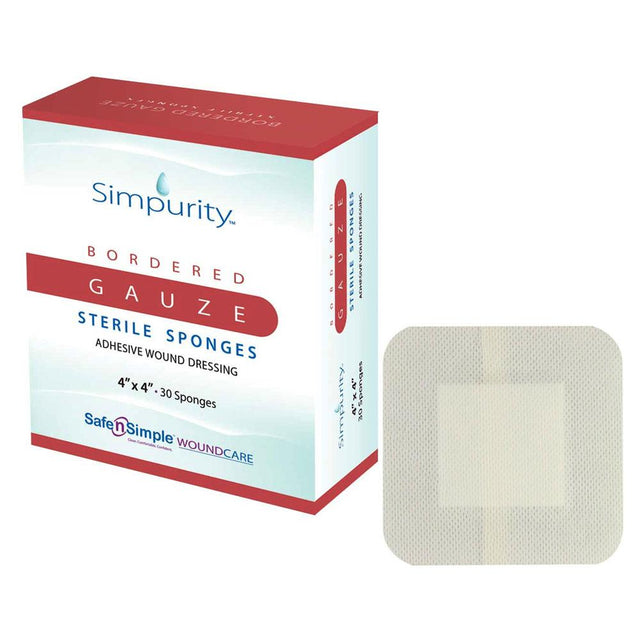 Image of Simpurity Bordered Gauze Dressing, 4" x 4"