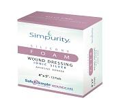 Image of Simpurity Foam Wound Dressing Silver Silicone, 6" x 6"