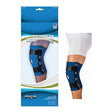 Image of Sportaid Hinged Knee Brace with Open Patella, Neoprene, Blue, Medium