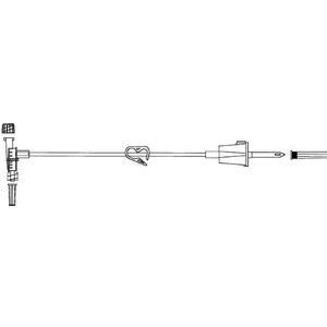 Image of Standardbore Tubing Ad-mix Set with Pinch Clamp 40", 66-5/7 mL Priming Volume, Vented Check Spike