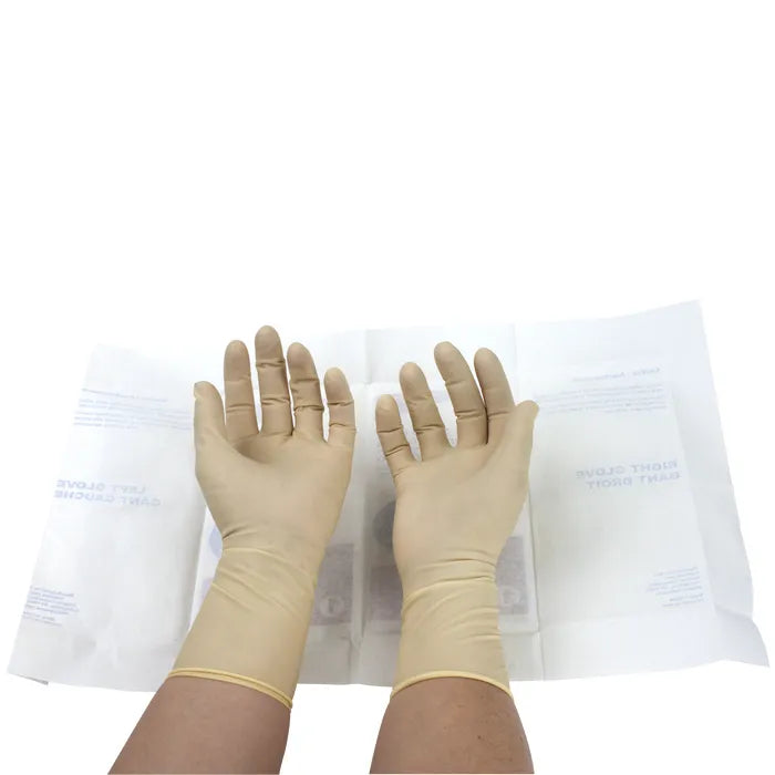 Image of Sterile Latex Surgical Gloves, Powder-Free, Bisque, Size 7.5