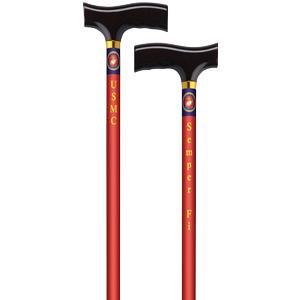 Image of Straight Cane with Fritz Handle, US Marine