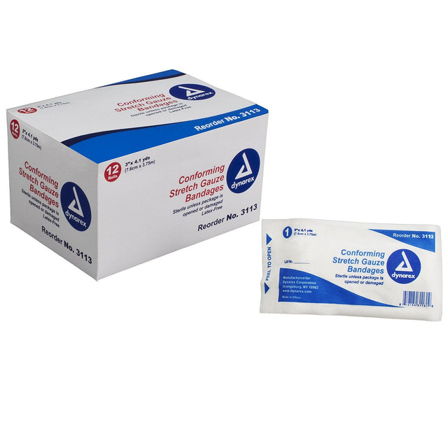 Image of Stretch Gauze Bandage Roll Sterile, 3"