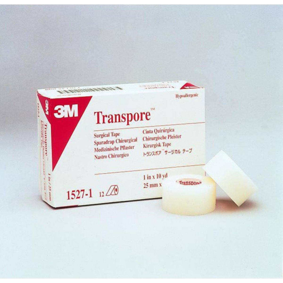 Image of Transpore Standard Hypoallergenic Porous Plastic Tape 1/2" x 10 yds.