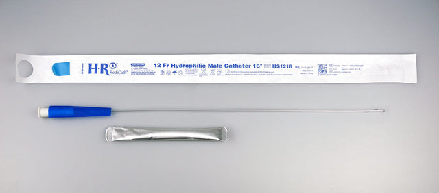 Image of TruCath Hydrophilic Catheter with water bag and touch free sleeve, 12FR, 16"