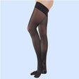 Image of UltraSheer Thigh-High Compression Stockings with Silicone Dot Band, Large, 15-20 mmHg, Classic Black