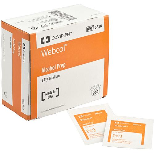 Image of WEBCOL Alcohol Prep, 2-Ply, Medium (Box of 200)