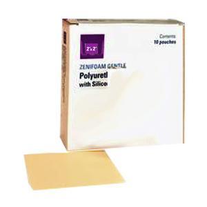 Image of ZeniFoam Gentle Polyurethane Foam Dressing with Silicone Adhesive, 2" x 2"